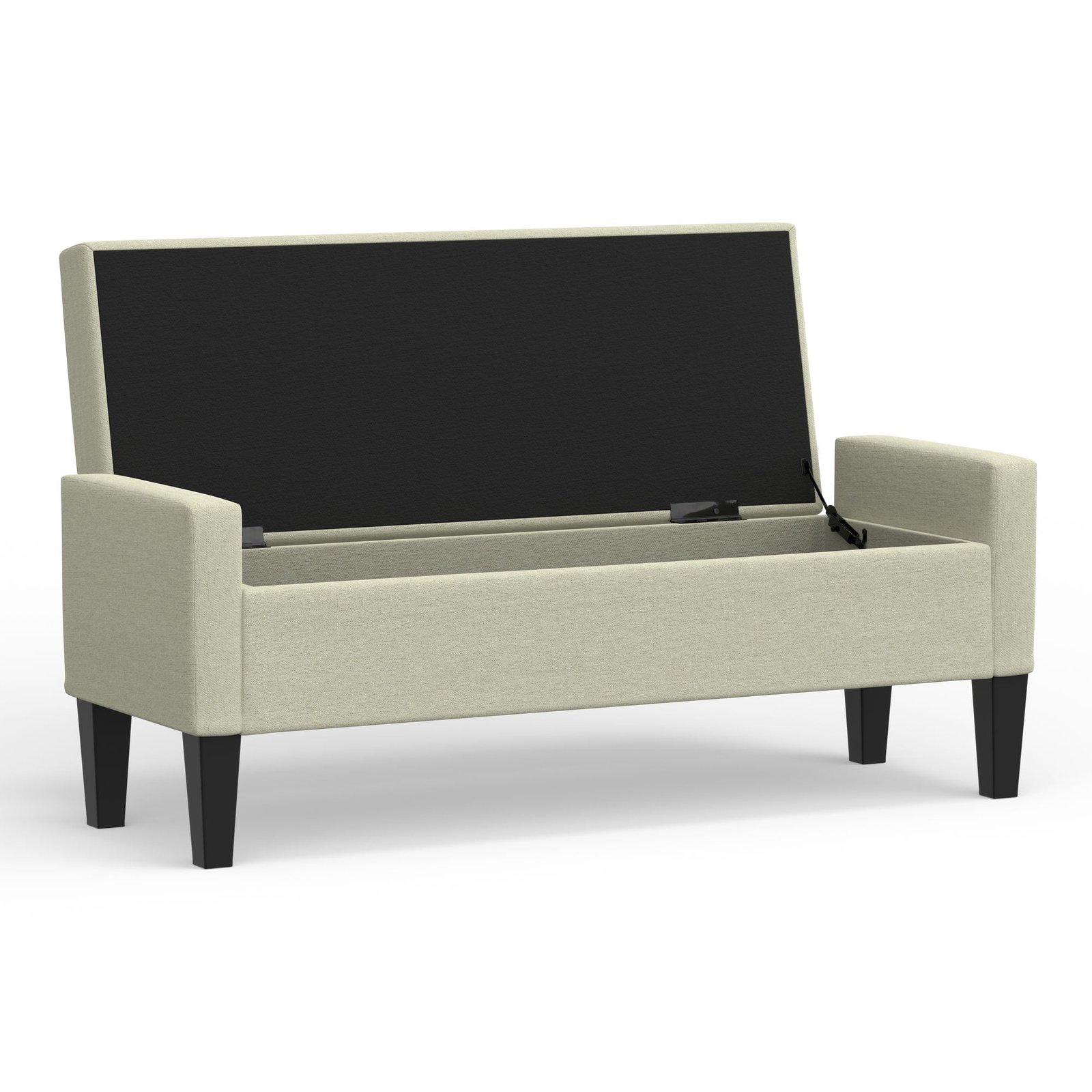 Upholstered Storage Bench with Truncated Arms - Image 5