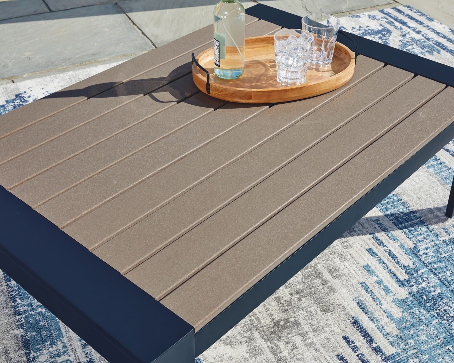 East Beach - Blue - Rectangular Cocktail Table - Image 4
