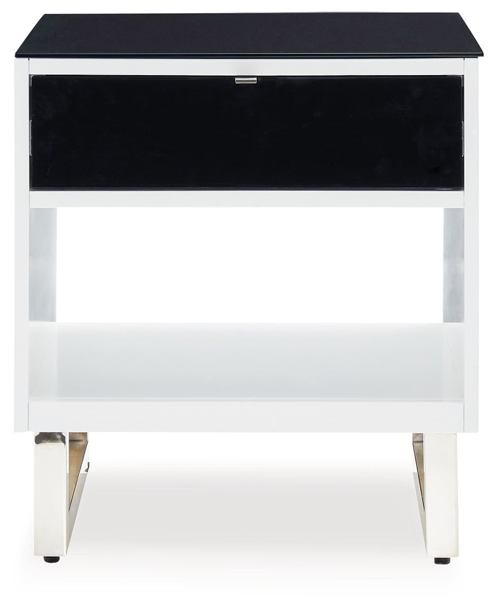 Gardoni - Rectangular End Table - White / Black - Image 4