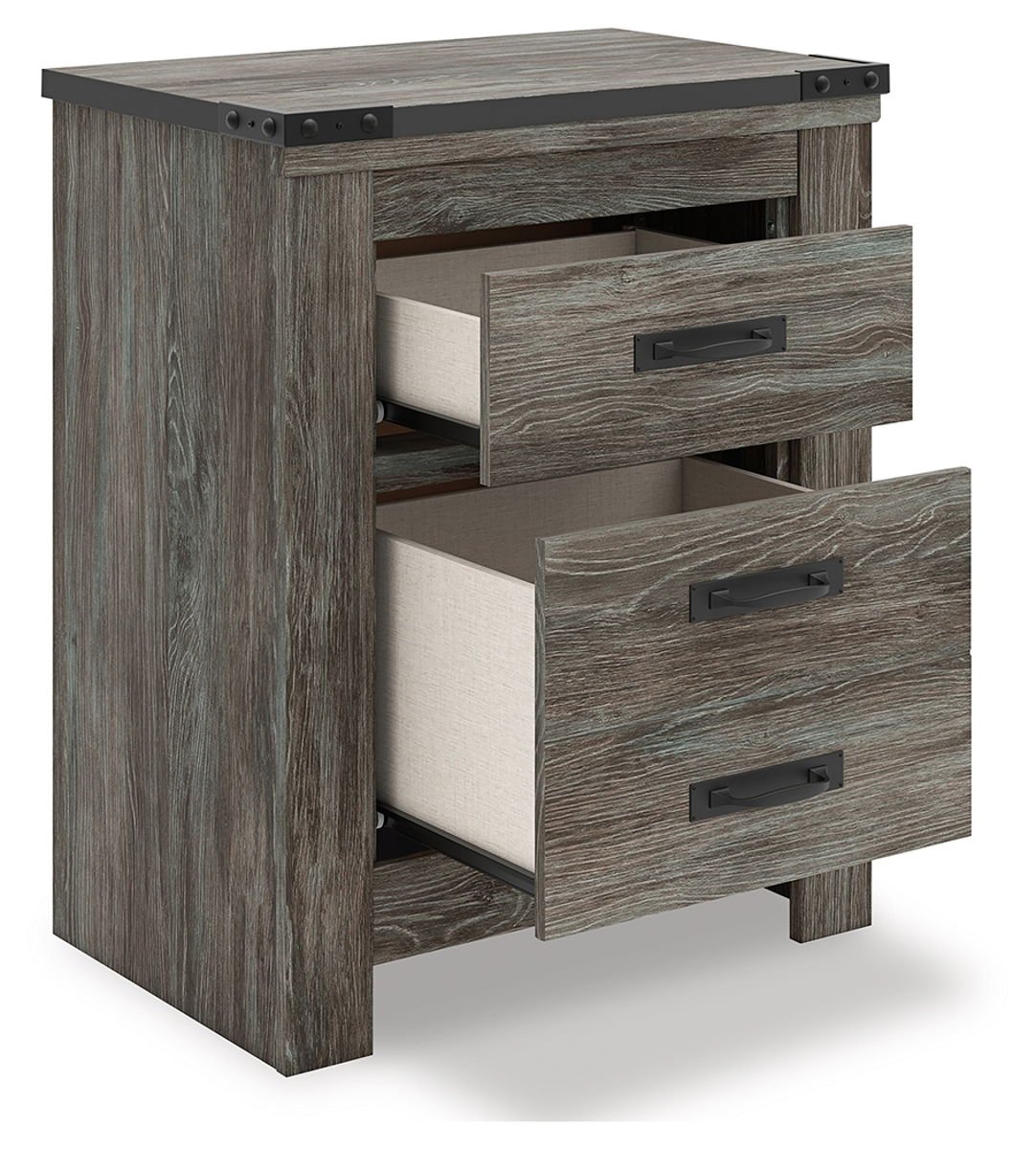 Frandern - Two Drawer Night Stand - Gray - Image 3
