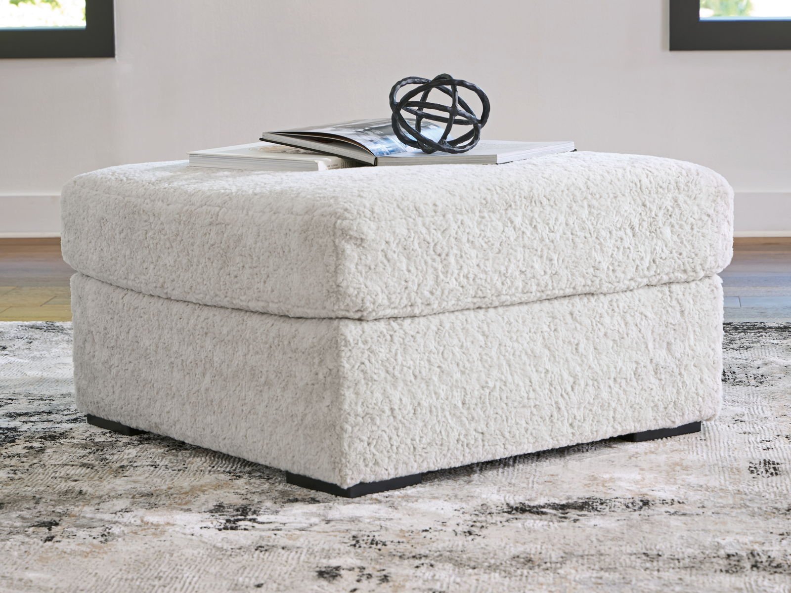 Cuddle Plush - Oversized Accent Ottoman - Arctic - Image 2