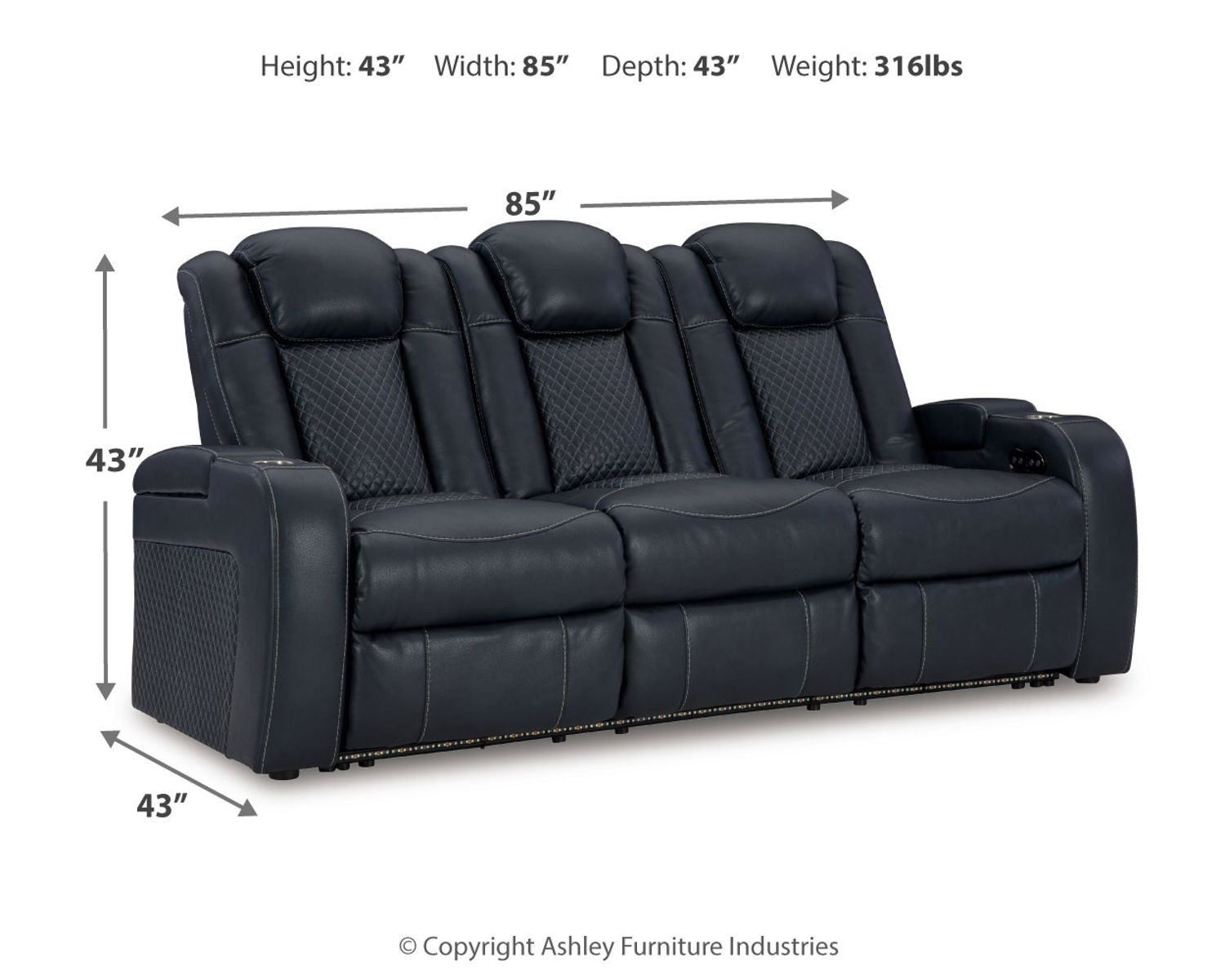 Fyne-dyme - Power Reclining Sofa With Adj Headrest - Image 6