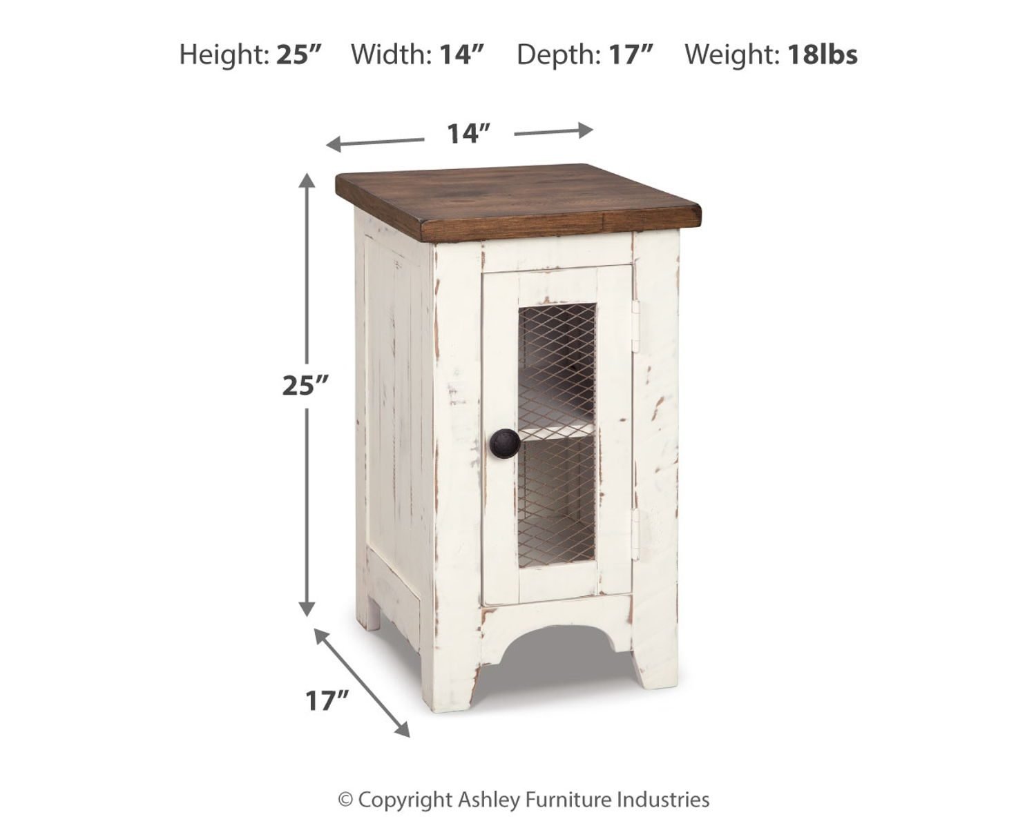 Wystfield - Chair Side End Table - White / Brown - Image 4