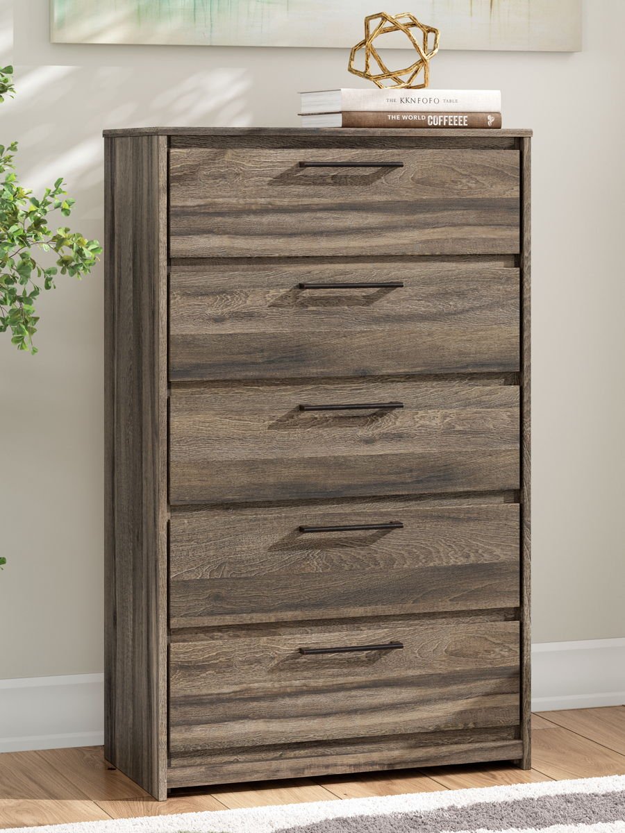Elbrim - Five Drawer Chest - Brown - Image 2