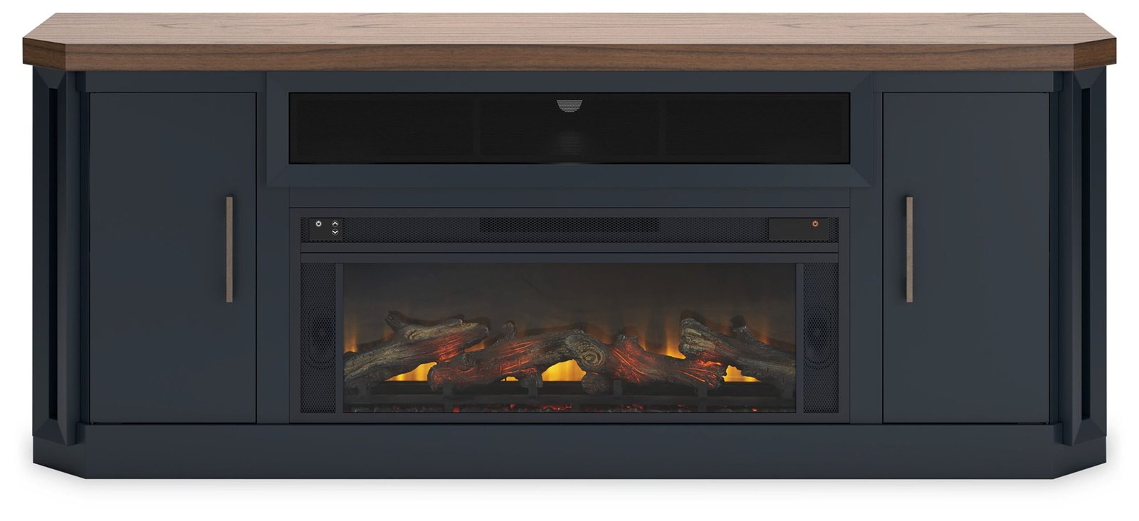 Landocken - 83" TV Stand With Electric Fireplace - Two-tone - Image 2