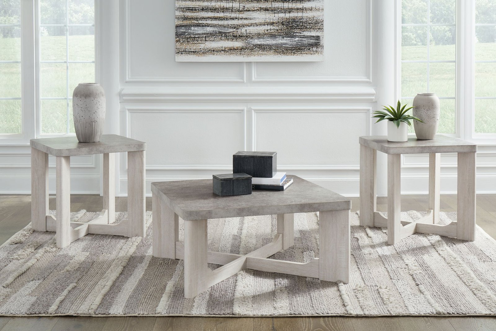 Garnilly - Occasional Table Set (Set of 3) - Whitewash - Image 3