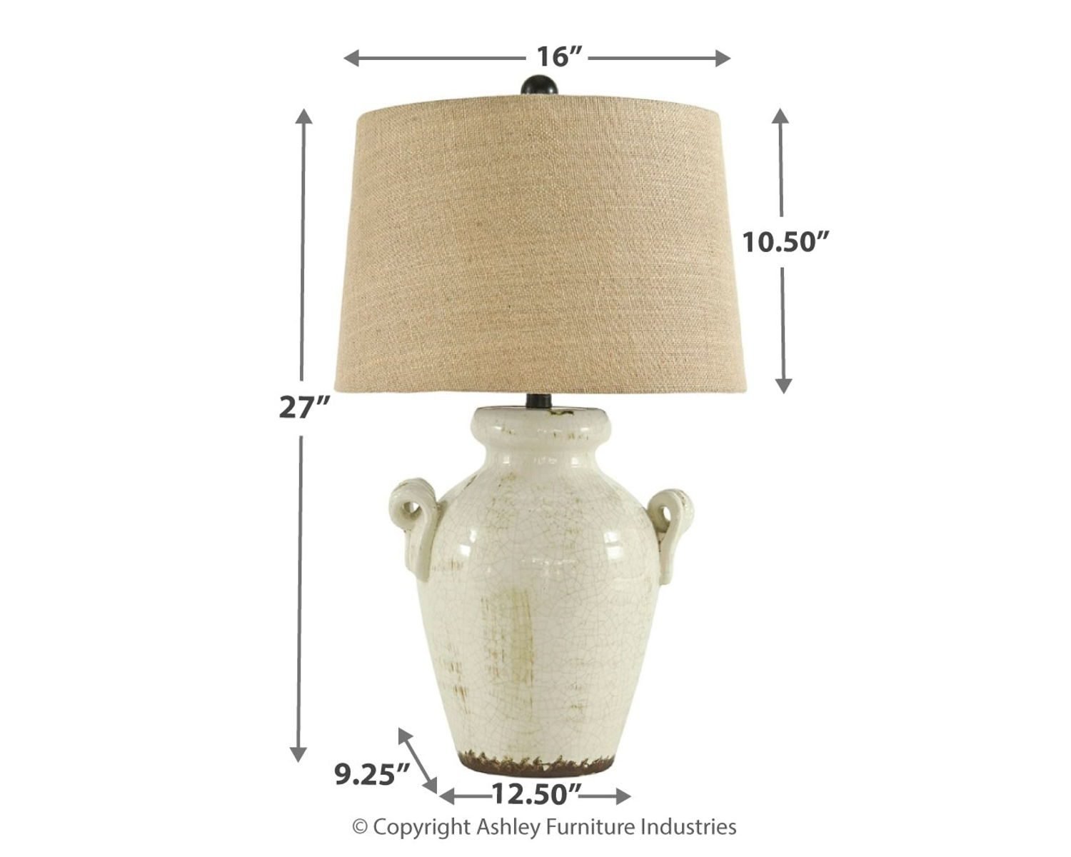 Emelda - Ceramic Table Lamp - Cream - Image 4