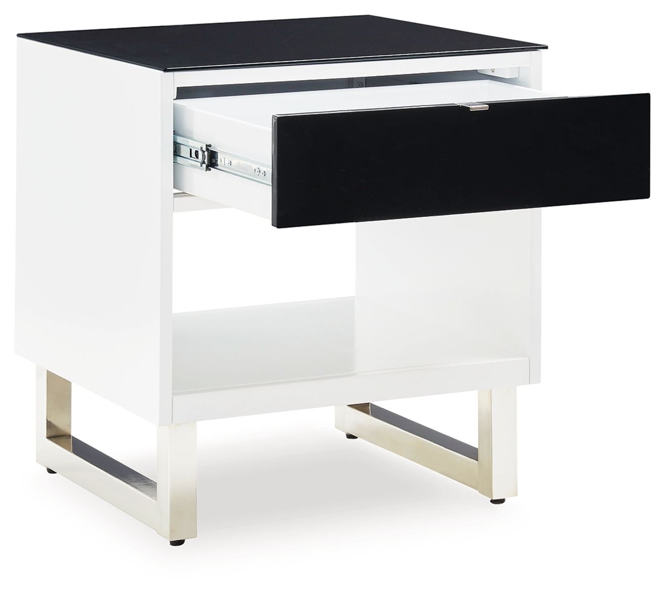 Gardoni - Rectangular End Table - White / Black - Image 2