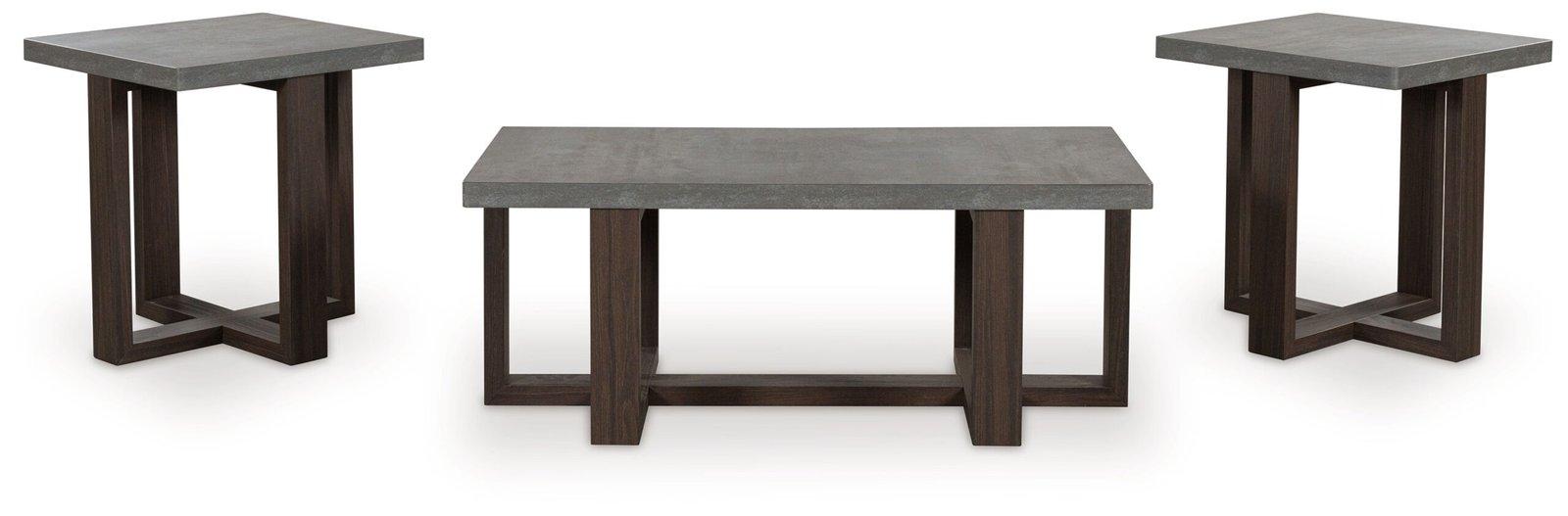 Dynnford - Occasional Table Set (Set of 3) - Gray / Brown - Image 3