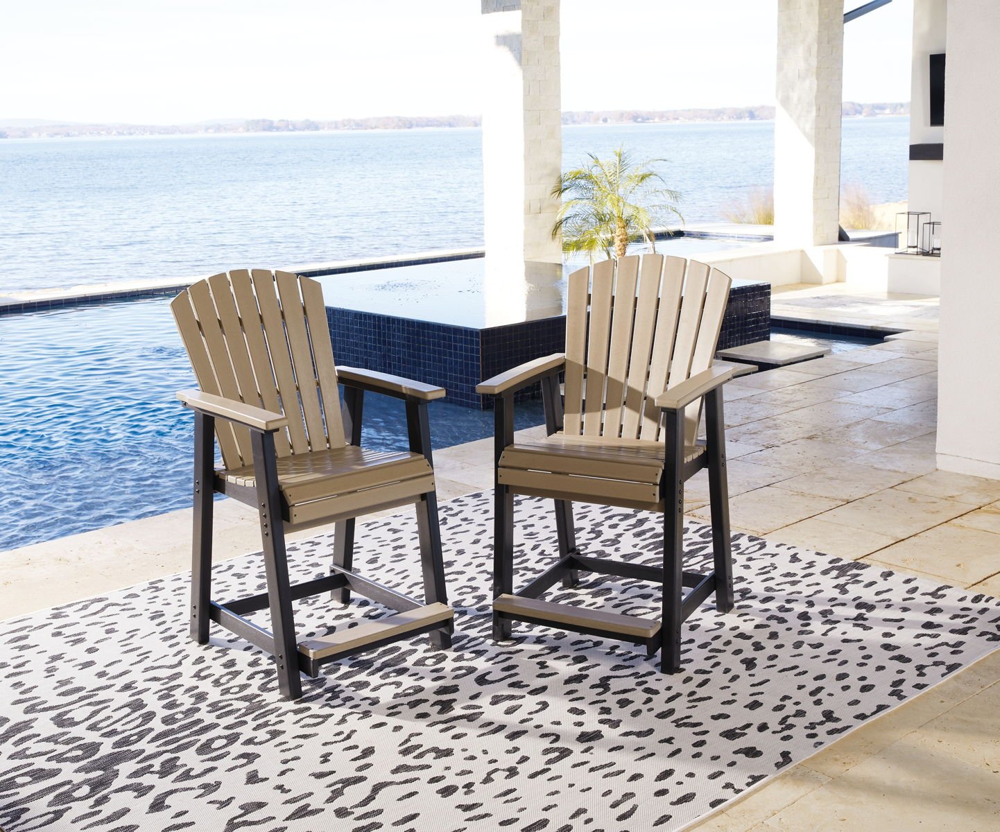 Fairen Trail - 5 Pc. - Counter Dining Set - Black / Driftwood - Image 4