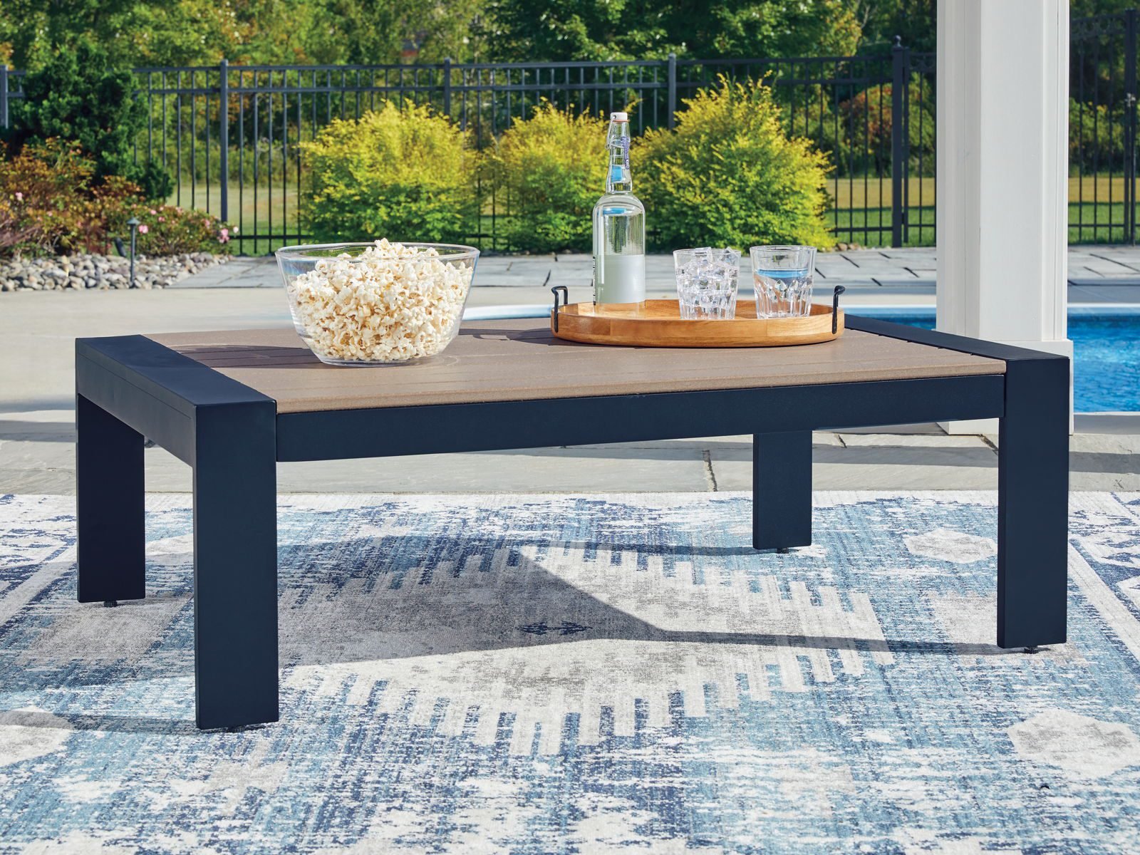 East Beach - Blue - Rectangular Cocktail Table - Image 5