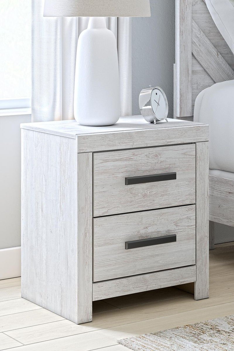 Cayboni - Two Drawer Night Stand - Whitewash - Image 4