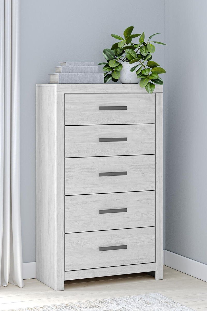 Cayboni - Five Drawer Chest - Whitewash - Image 2