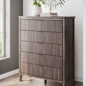 Pamytta - Five Drawer Wide Chest - Brown