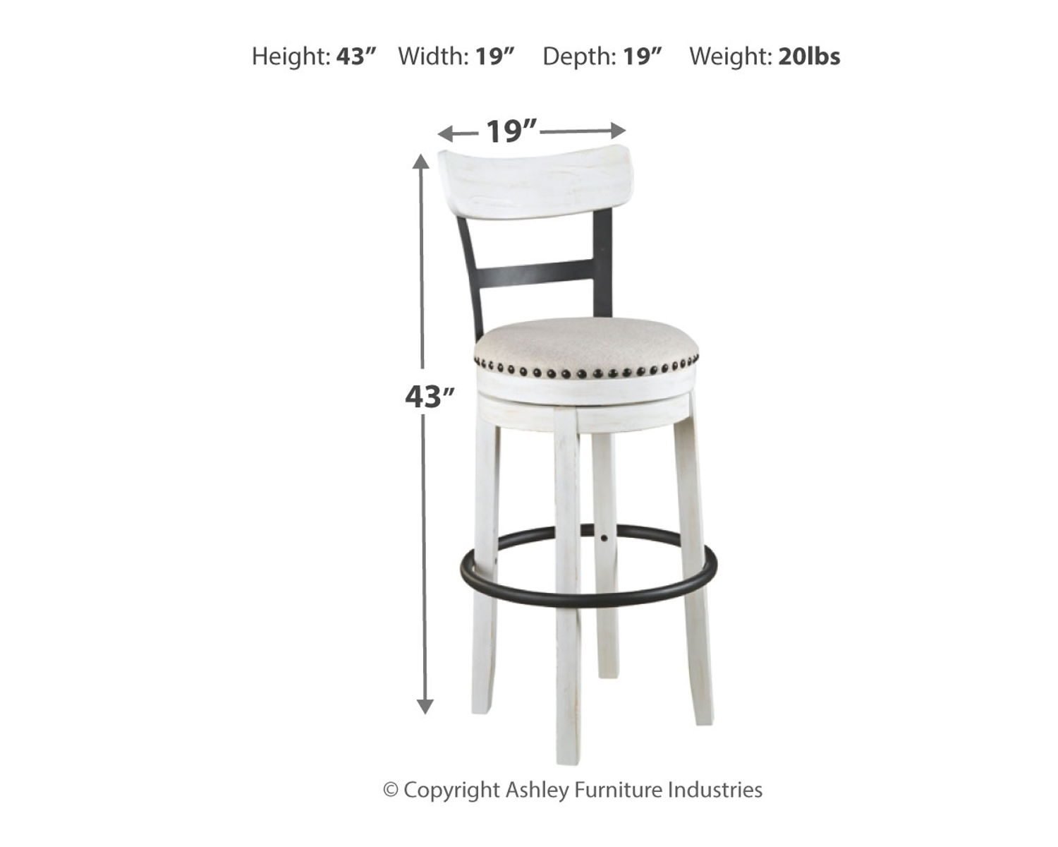 Valebeck - Tall Upholstered Swivel Barstool - Image 8