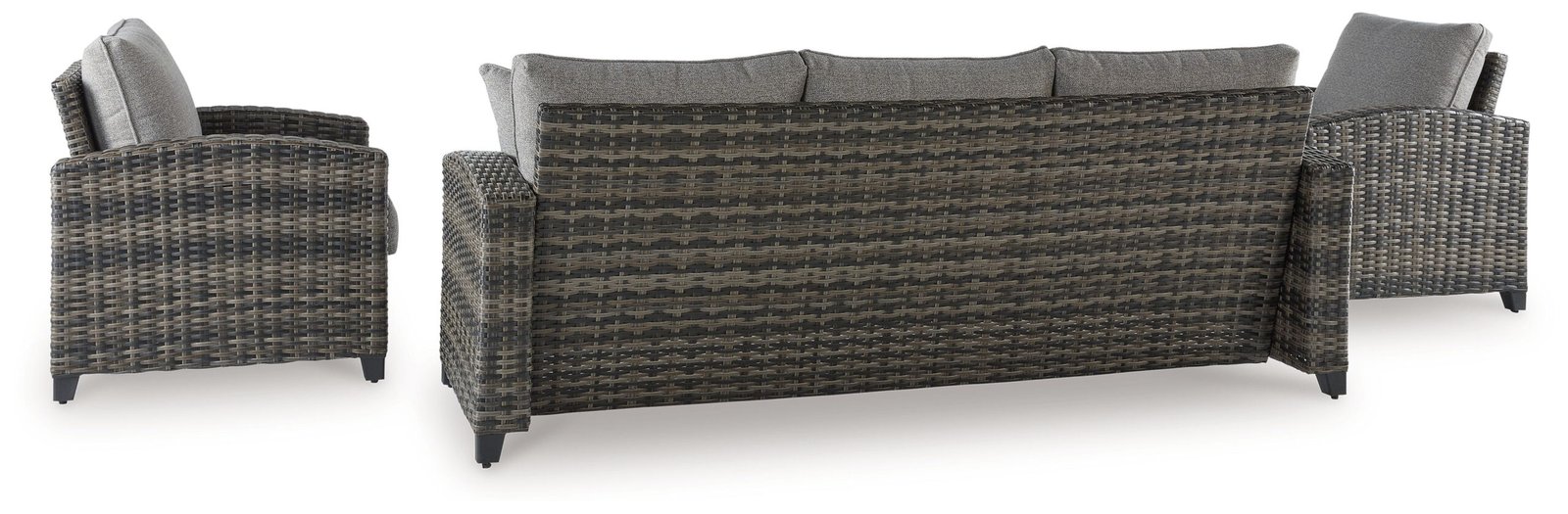 Oasis Court - Sofa, Chairs, Table Set (Set of 4) - Gray - Image 3