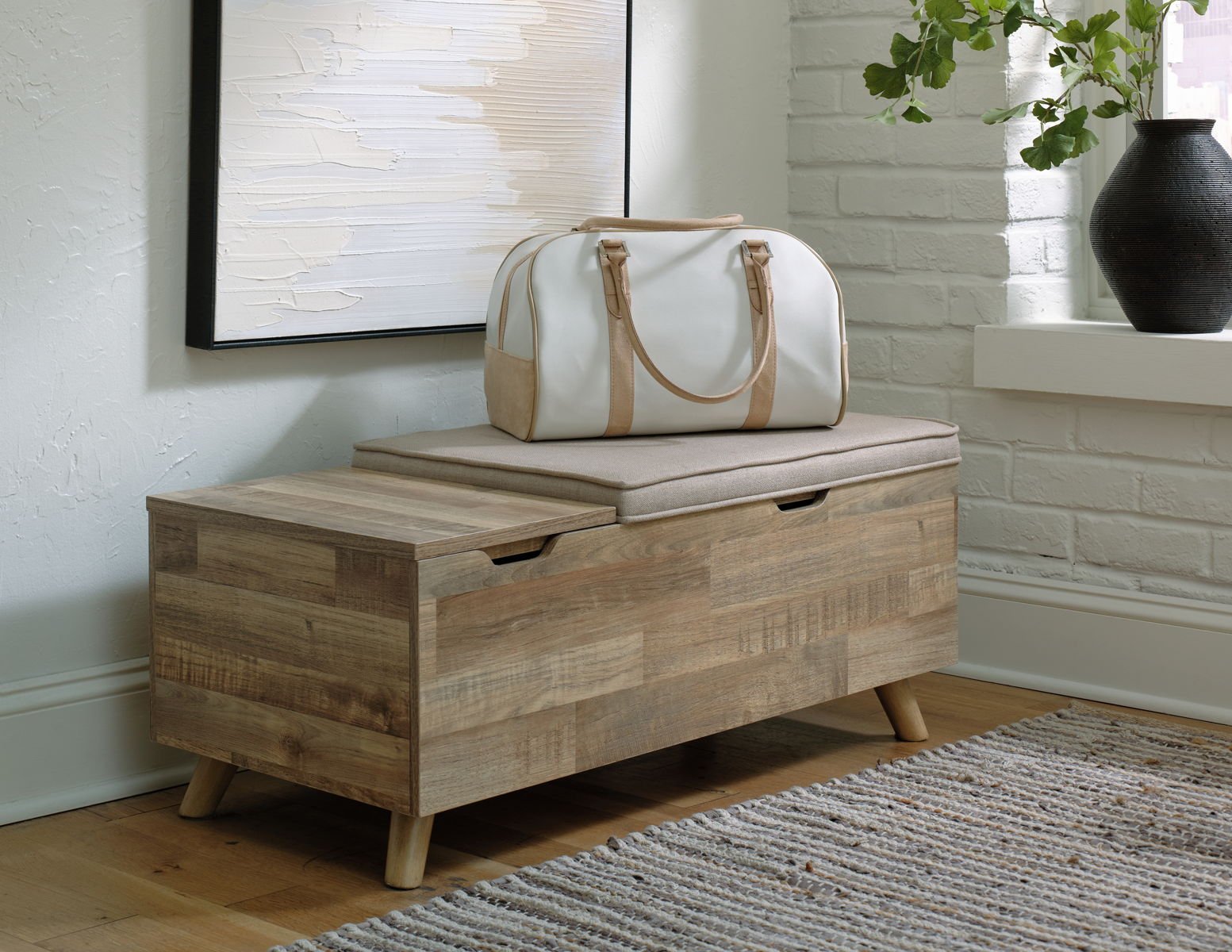 Gerdanet - Storage Bench - Beige - Image 3