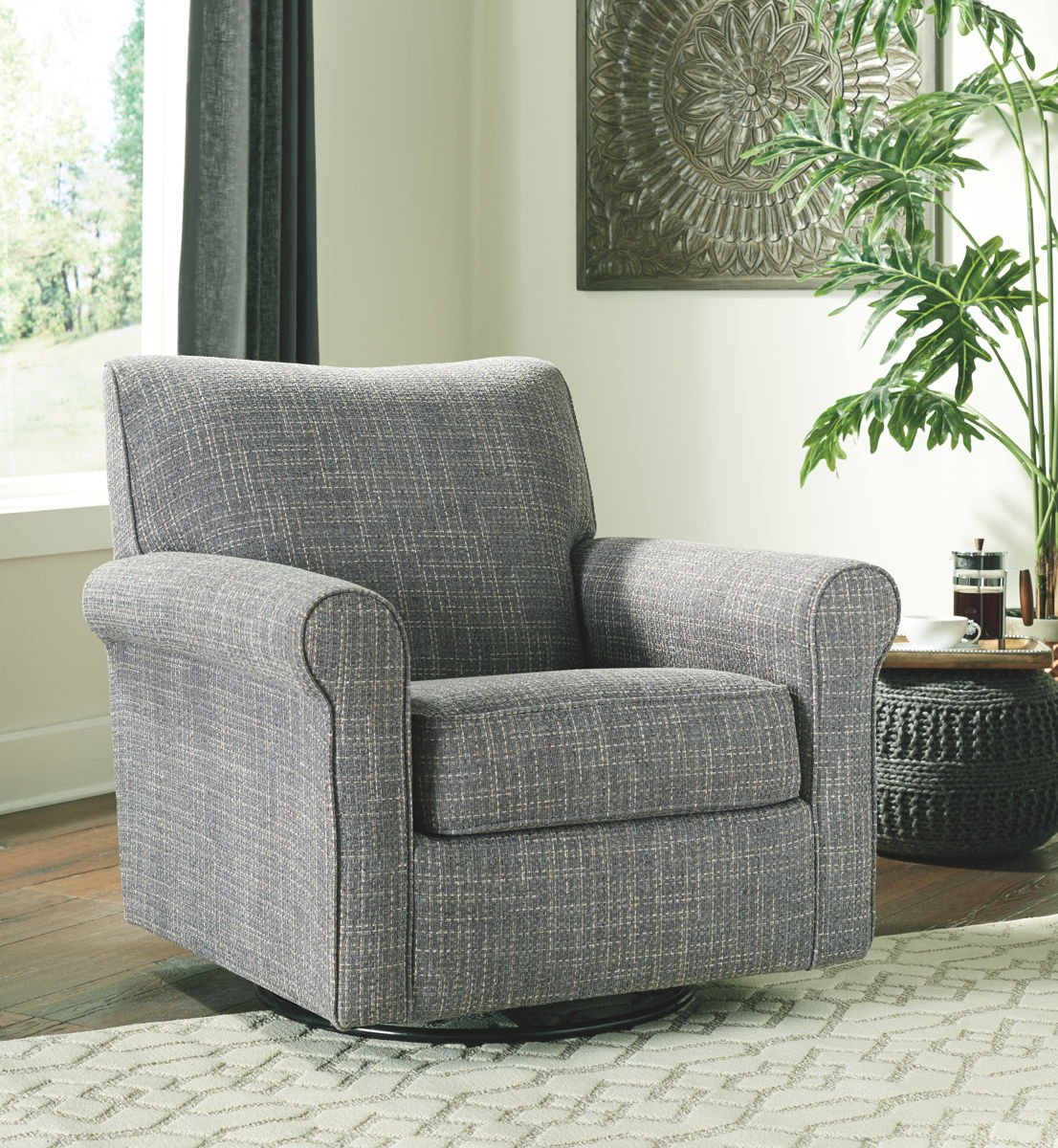 Renley - Swivel Glider Accent Chair - Ash - Image 2