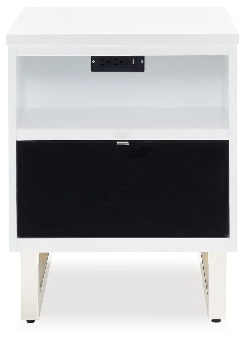 Gardoni - Chair Side End Table - White / Black - Image 2