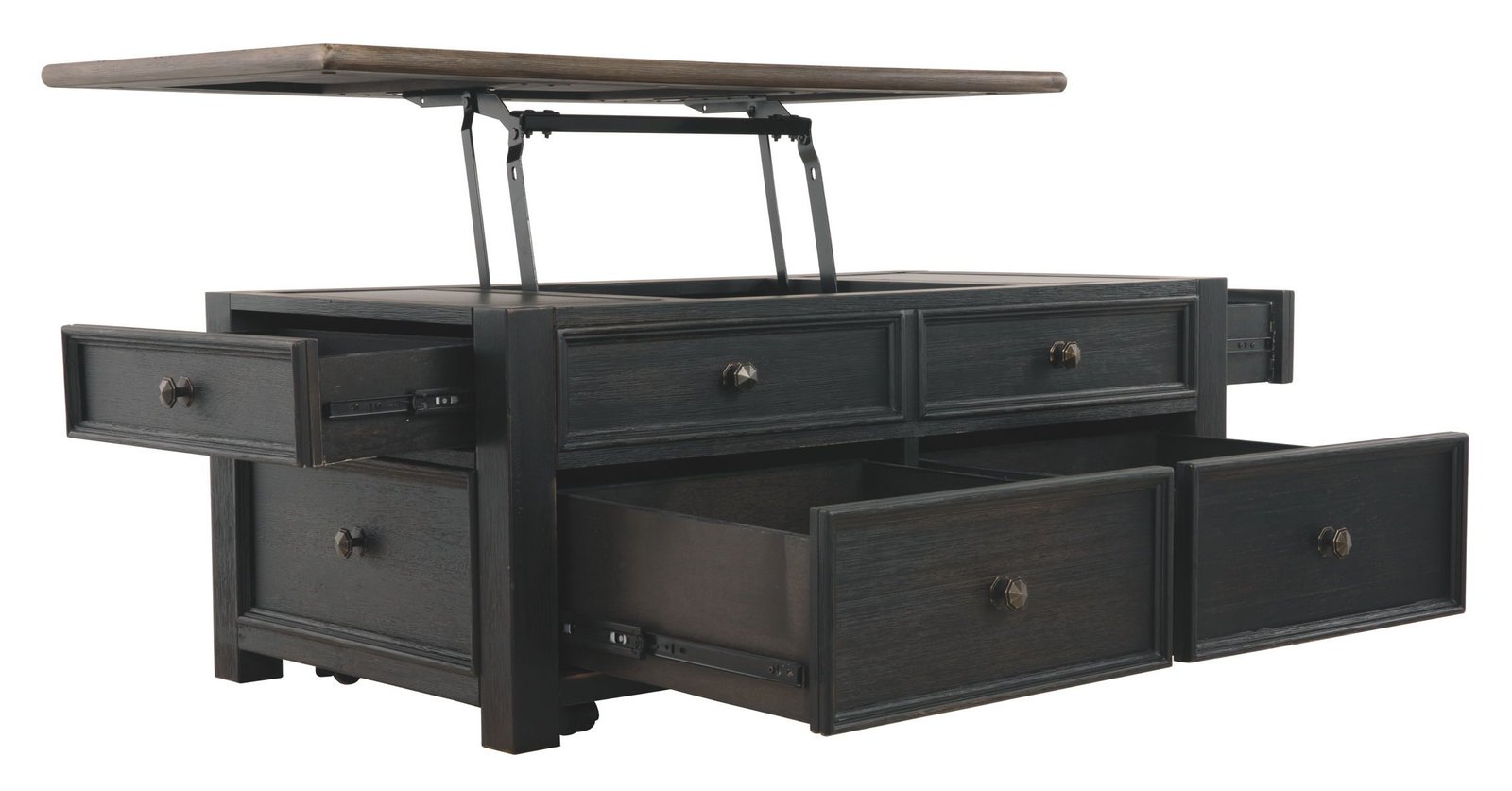 Tyler Creek - Lift Top Cocktail Table - Grayish Brown / Black - Image 4