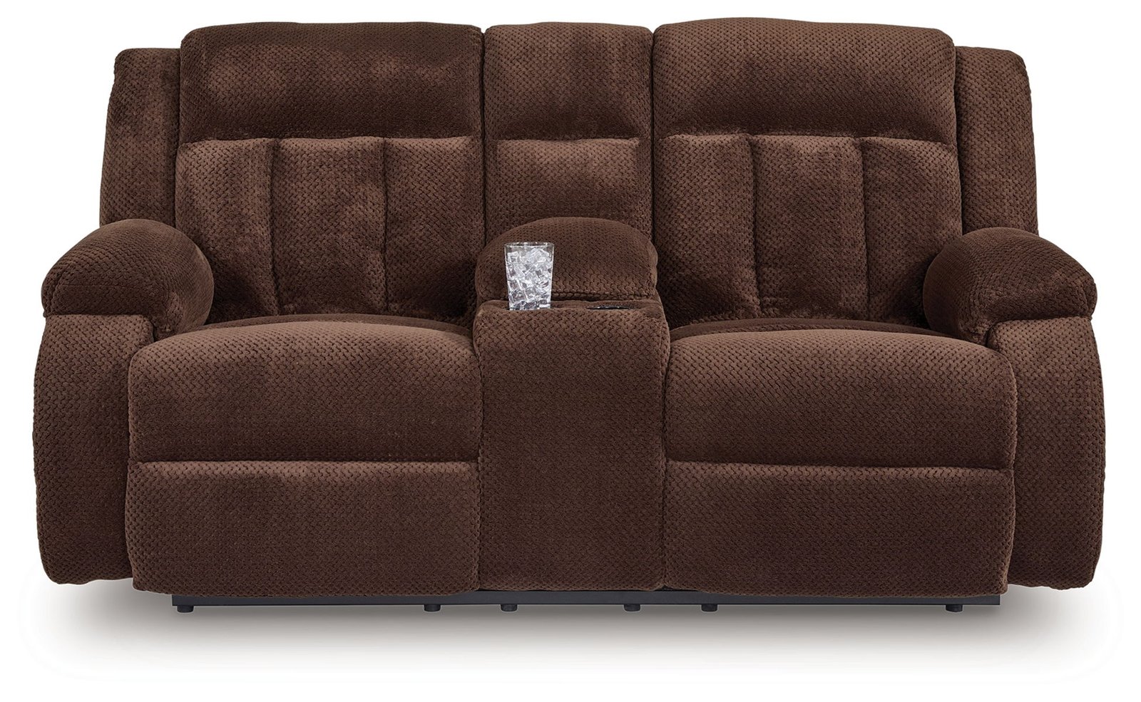 Free Wake - Double Relcining Power Loveseat With Console - Chocolate - Image 4