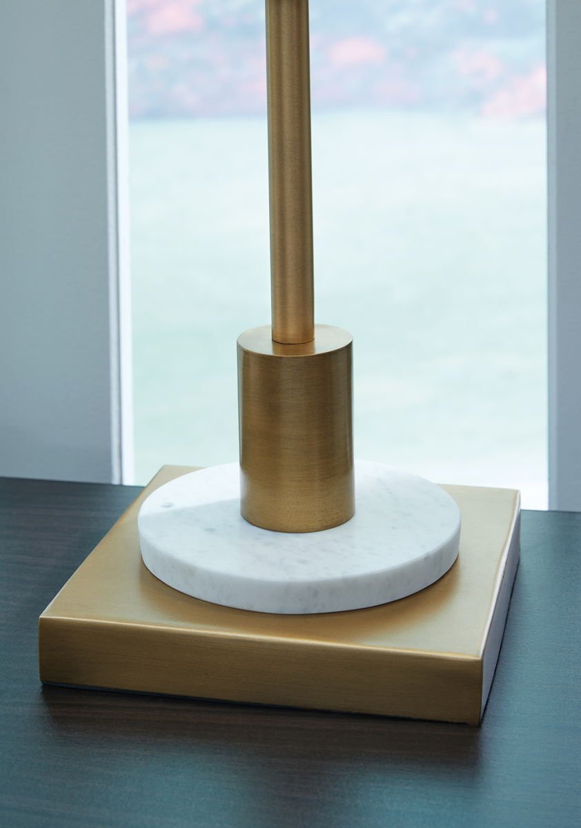 Fritzburn - Metal Table Lamp - Gold Finish / White - Image 2