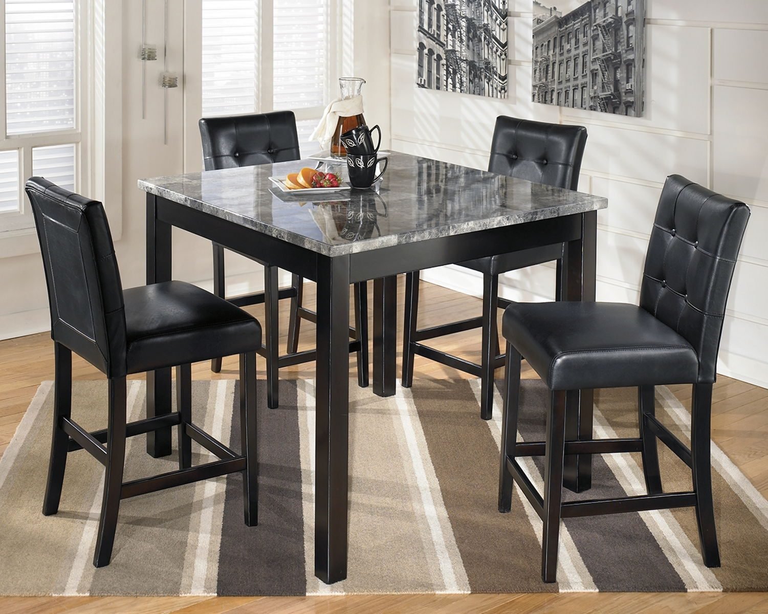 Maysville - Square Counter TBL Set (Set of 5) - Black - Image 2