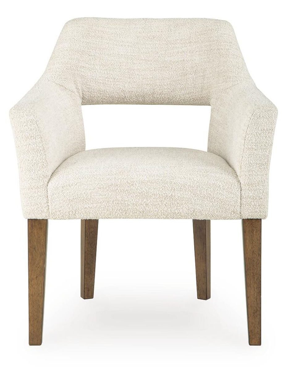 Marxmore - Dining Upholstered Arm Chair (Set of 2) - Beige / Brown - Image 2