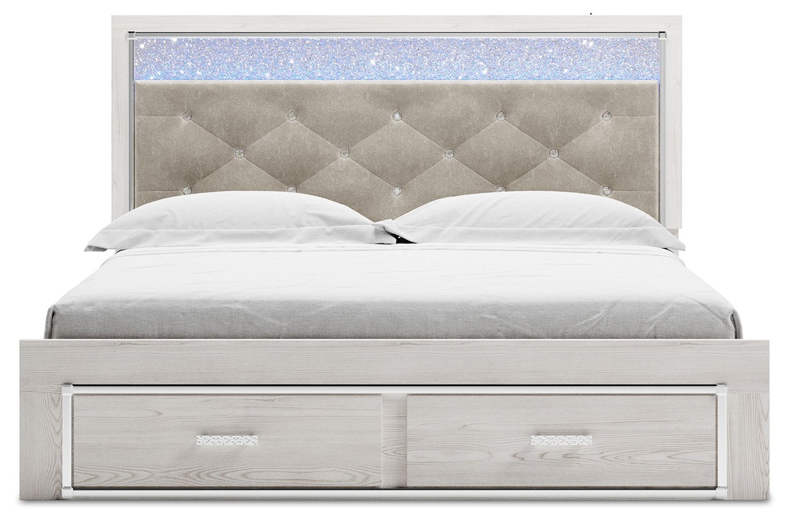 Altyra - King Upholstered Storage Bed - White - Image 3