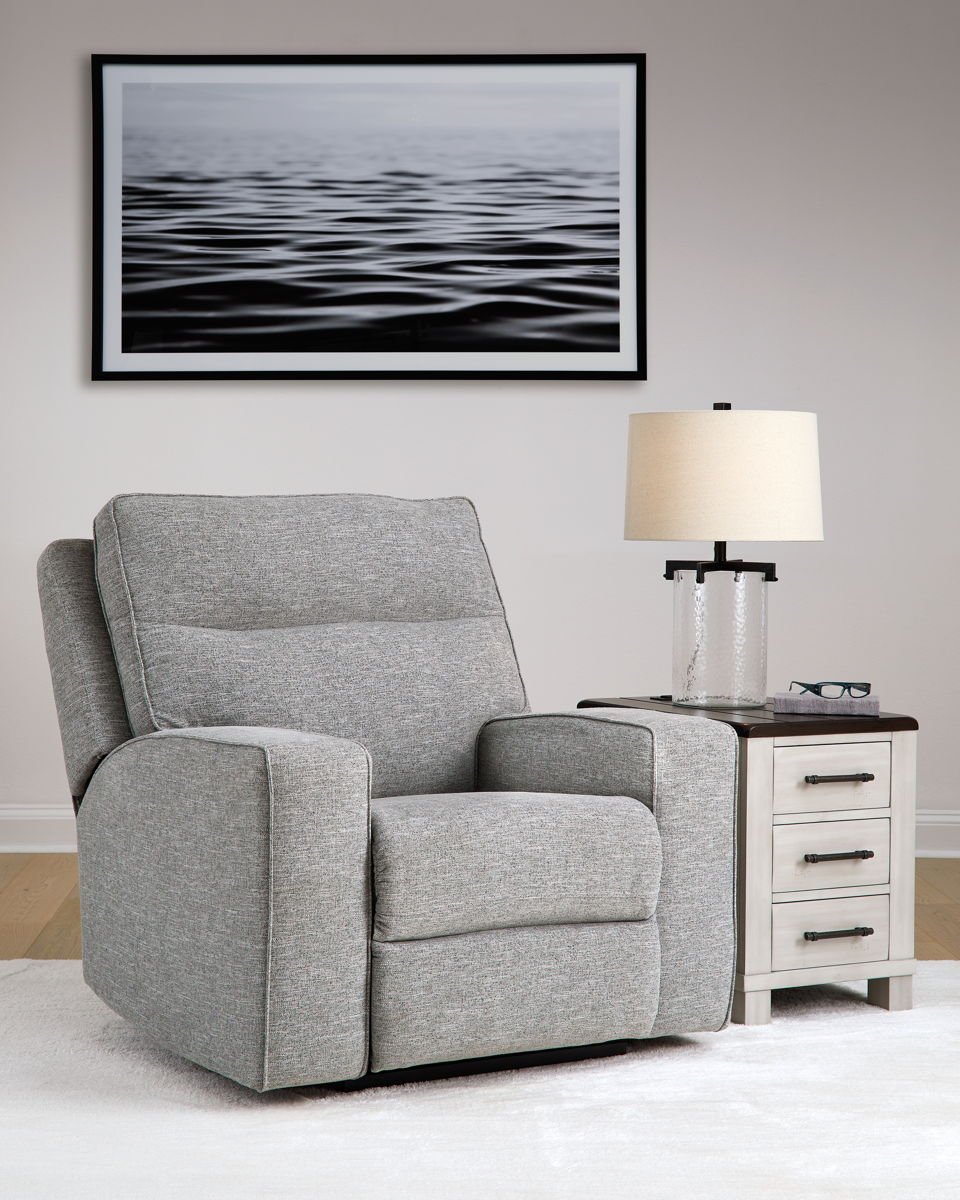 Biscoe - Power Recliner /Adj Headrest - Pewter - Image 3