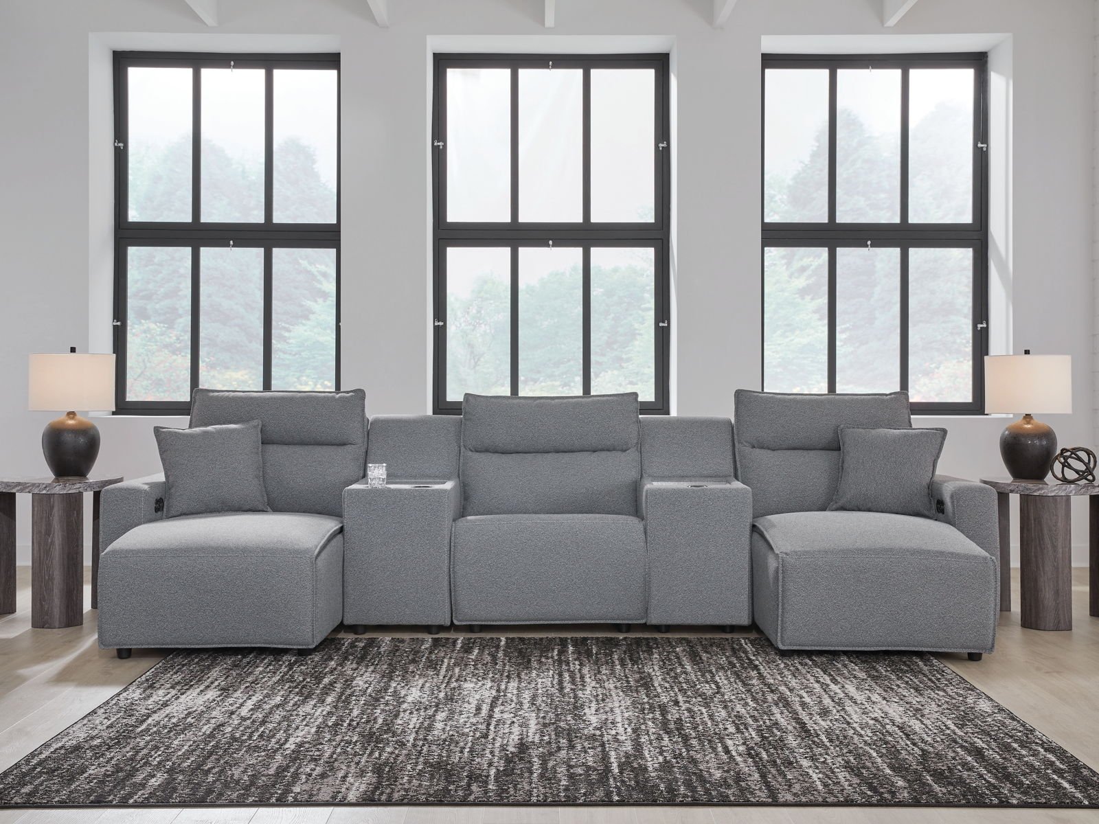 Modmax II - Reclining Sectional - Salt And Pepper - Image 14