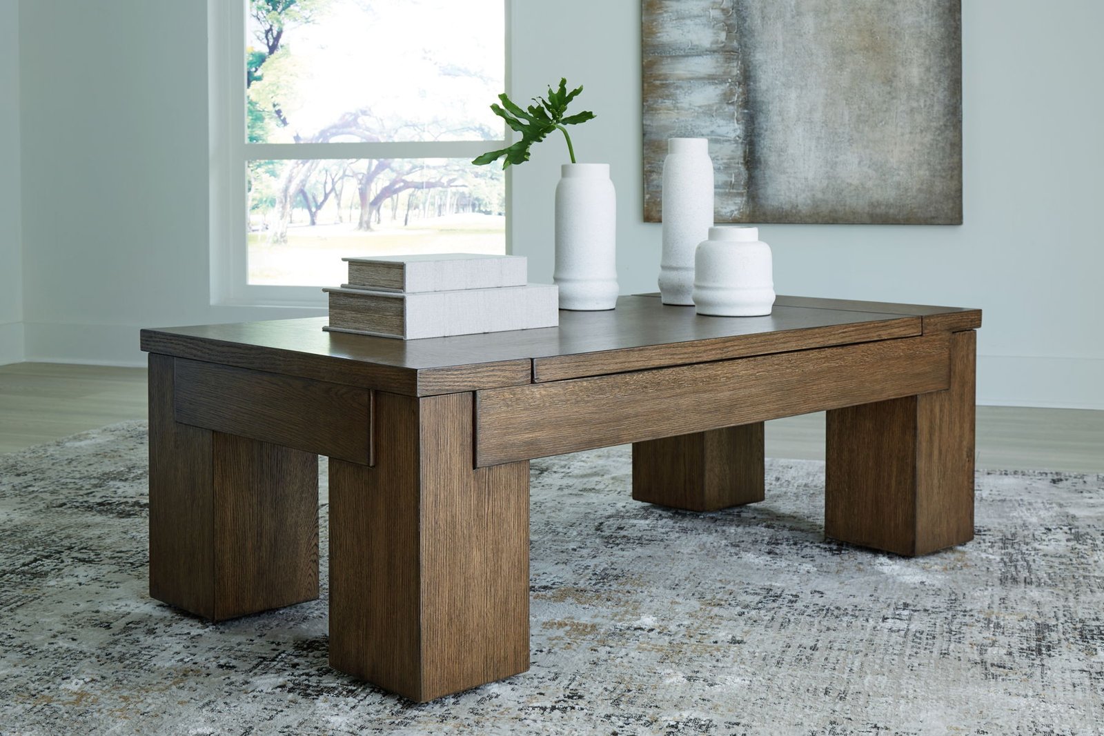 Rosswain - Lift Top Cocktail Table - Warm Brown - Image 4
