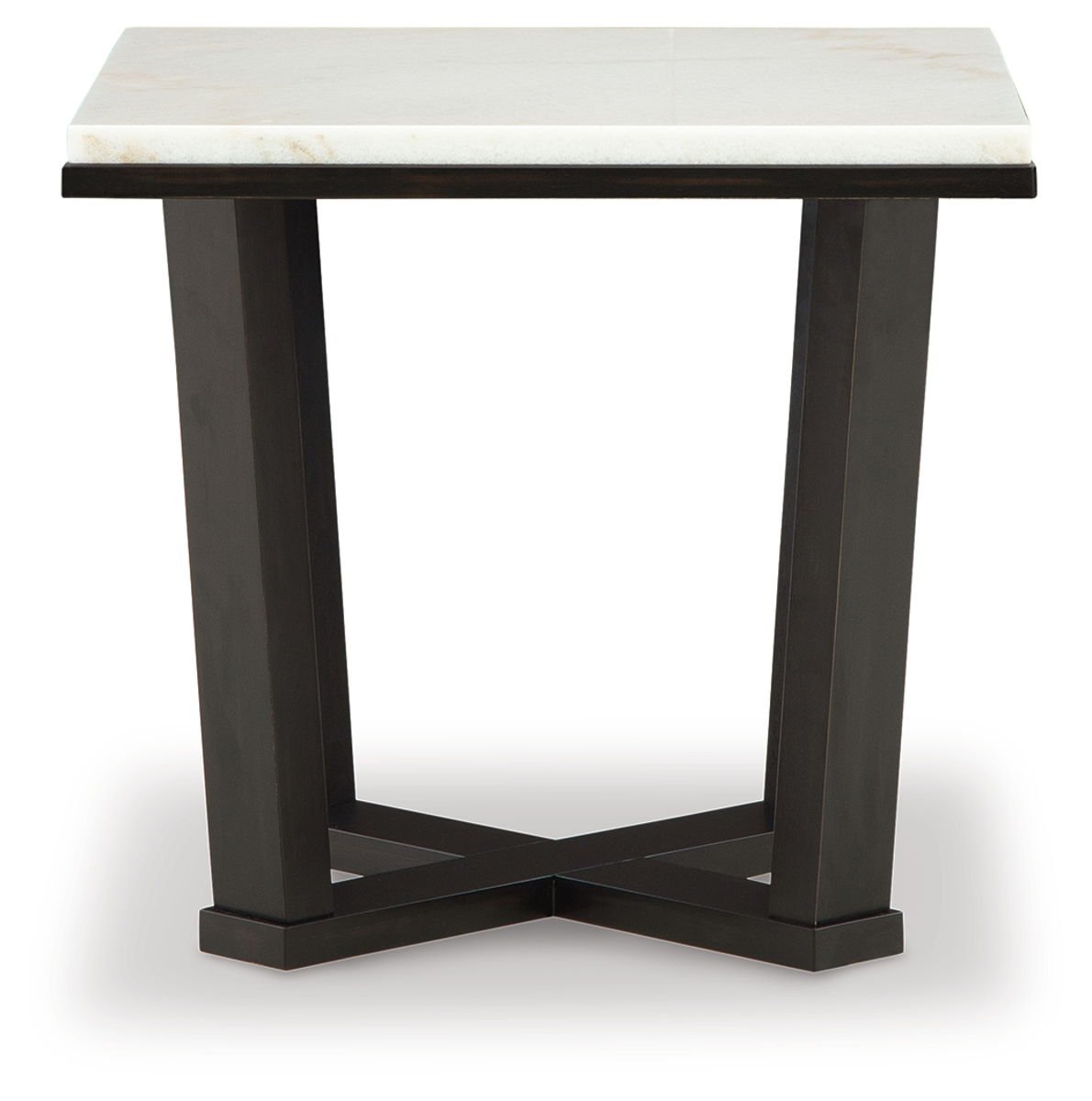Fostead - Square End Table - White / Espresso - Image 3