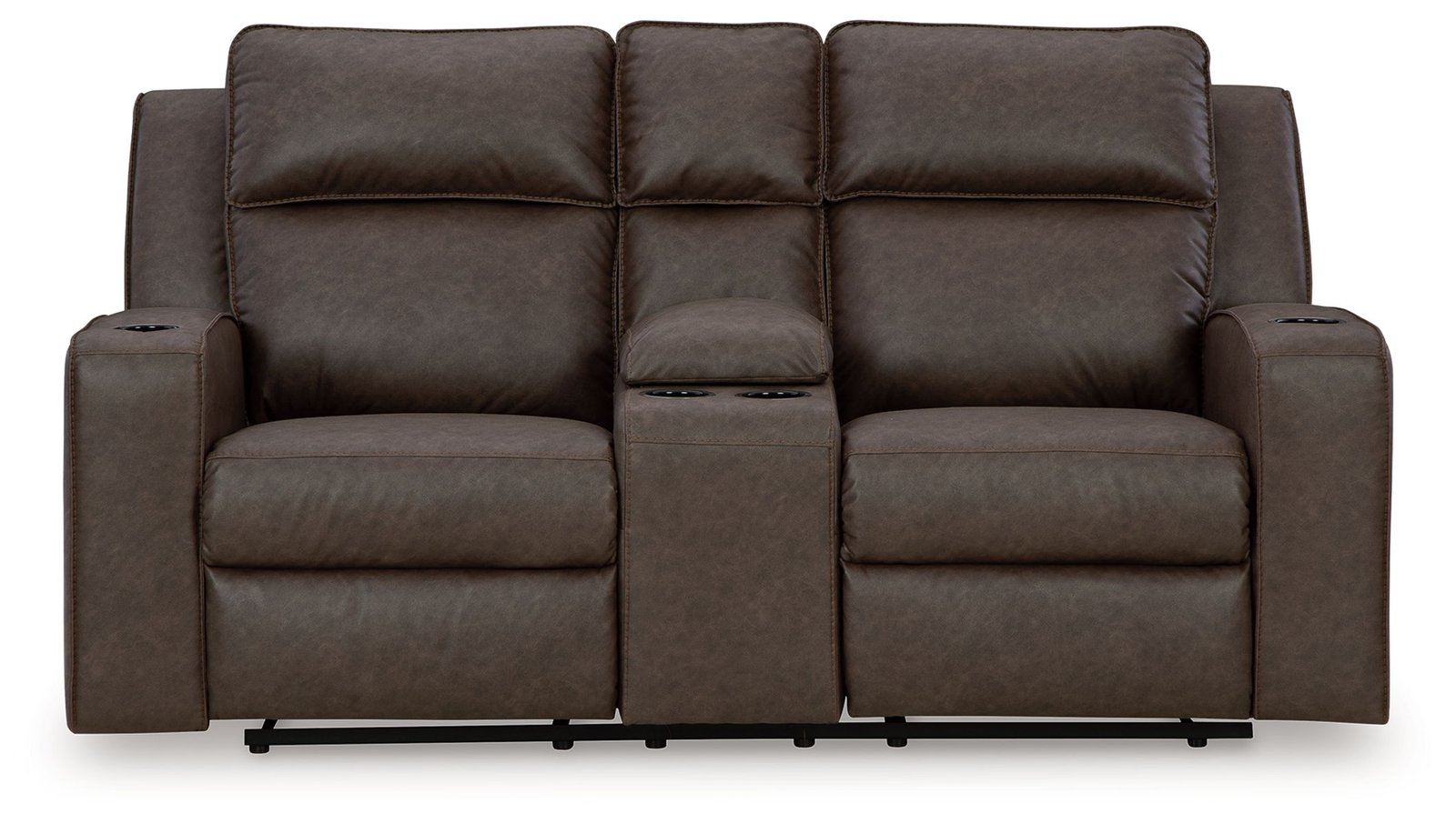 Lavenhorne - Dbl Rec Loveseat W/Console - Granite - Image 2