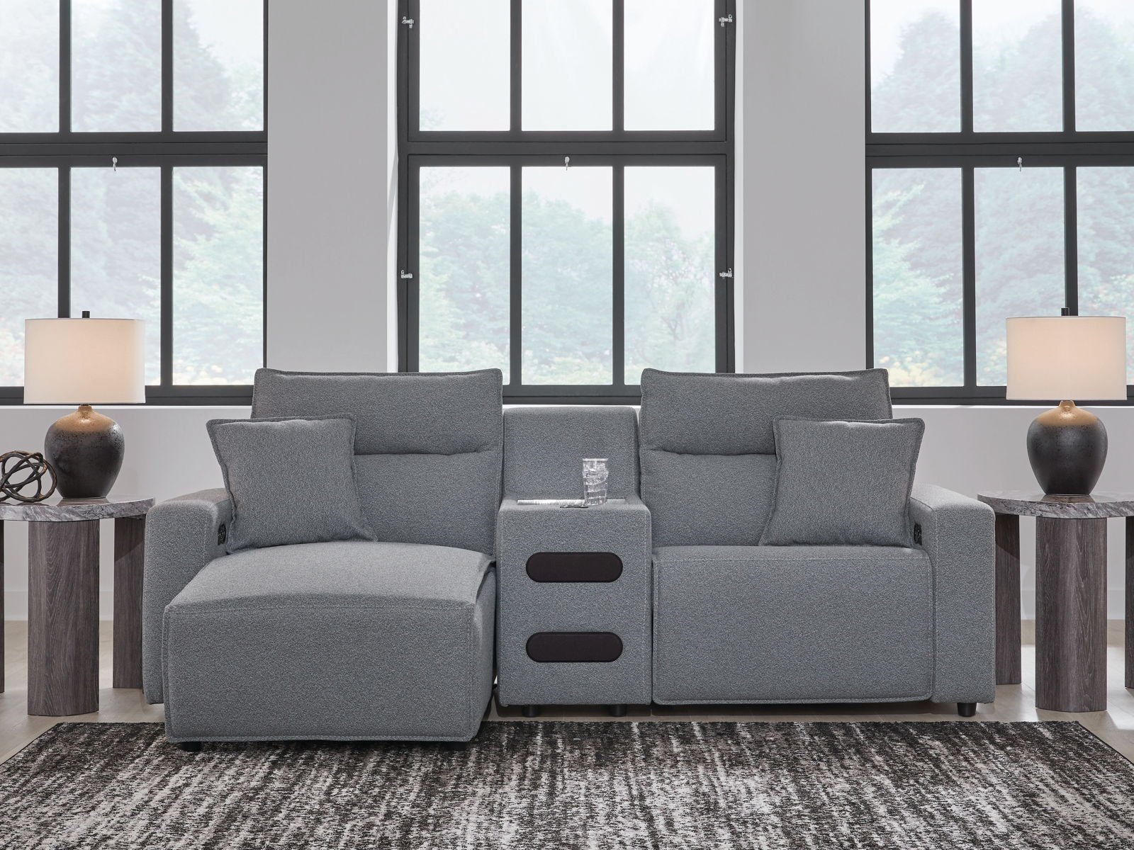 Modmax II - Reclining Sectional - Salt And Pepper - Image 4
