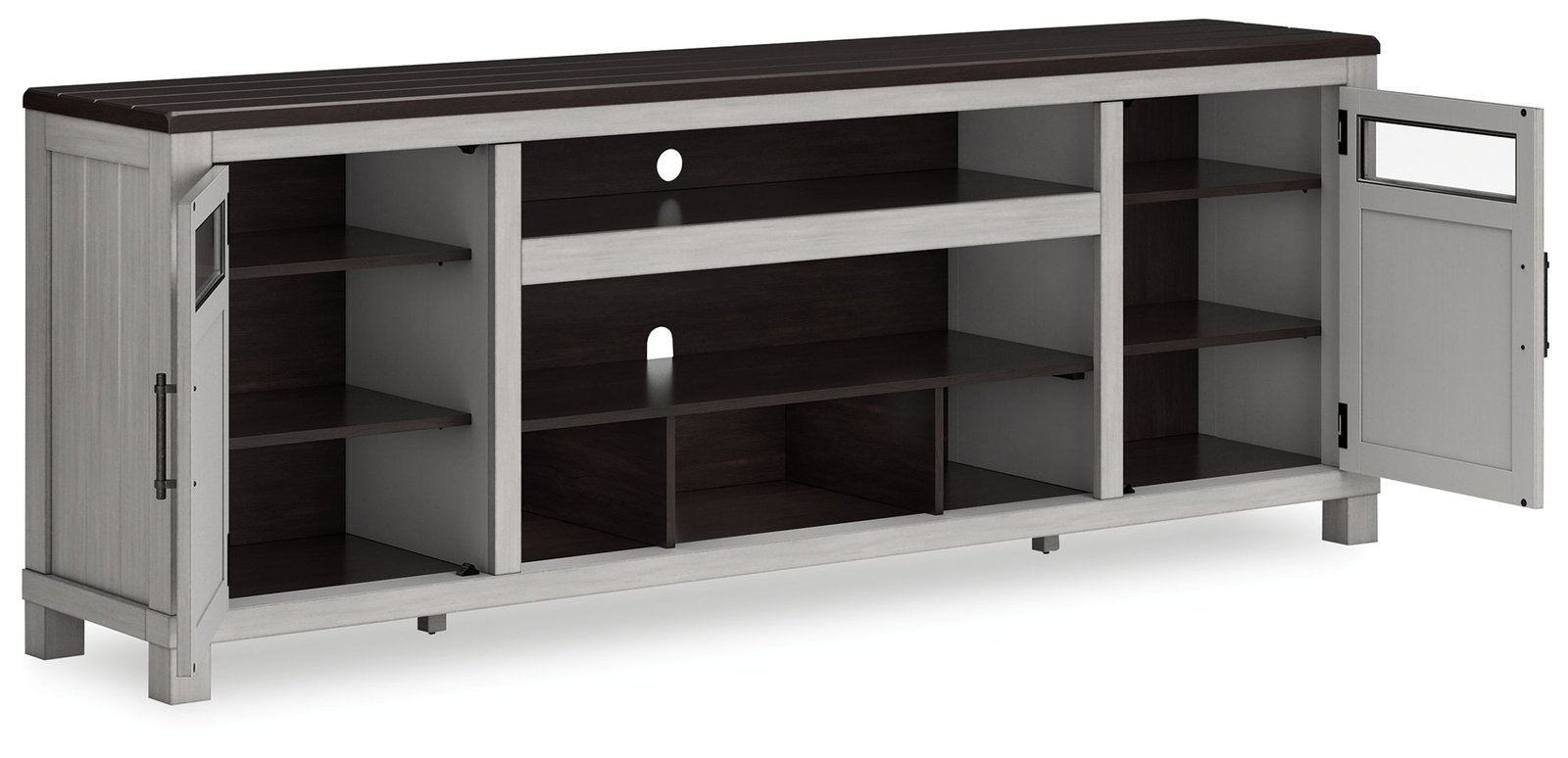 Darborn - XL TV Stand W/Fireplace Option - Gray / Brown - Image 4
