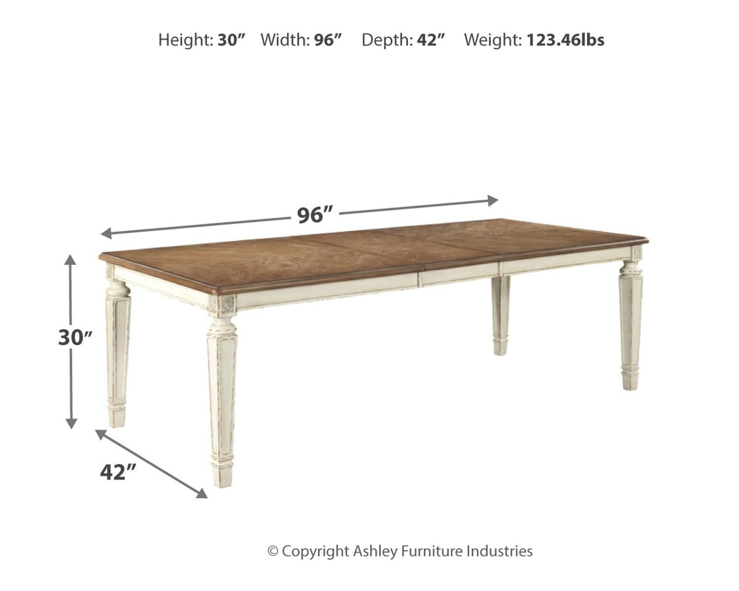 Realyn - Rectangular Dining Room Extension Table - Chipped White - Image 2
