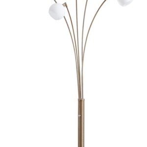 Taliya - Metal Arc Lamp - Champagne / White