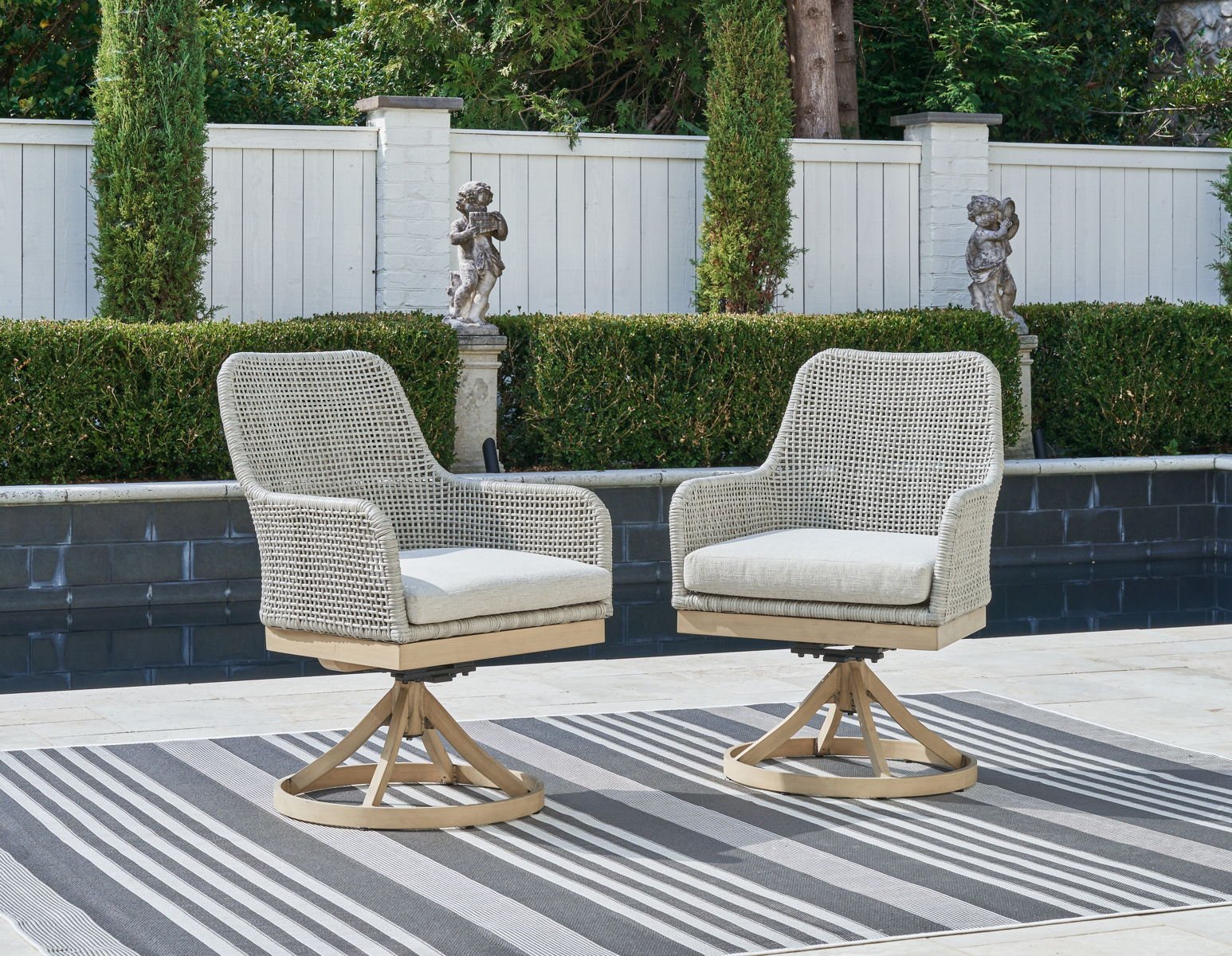 Seton Creek - Swivel Chair With Cushion (Set of 2) - Gray - Image 4
