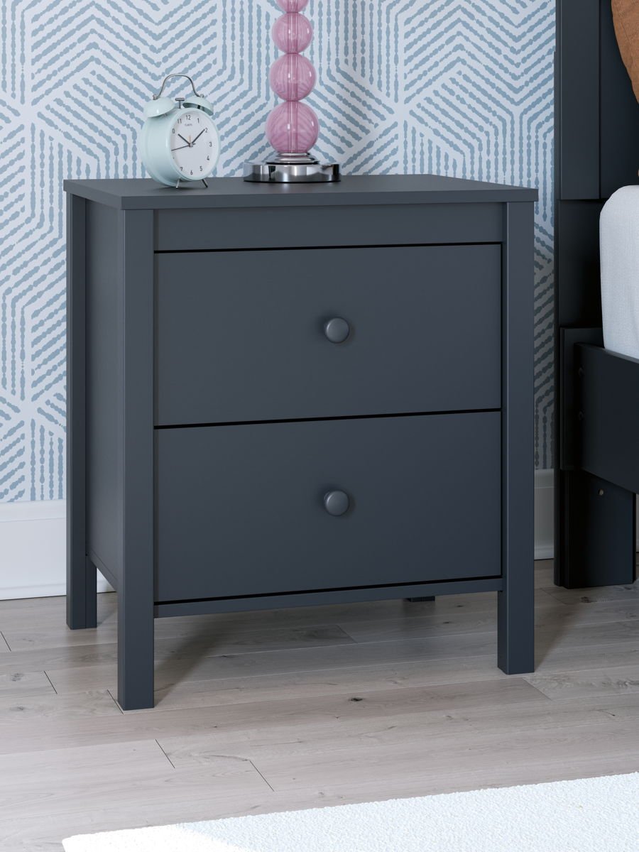 Simmenfort - Two Drawer Night Stand - Navy Blue - Image 2