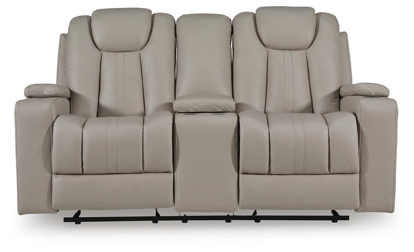 Elevate Edges - Glide Reclining Loveseat With Console - Coin - Image 4