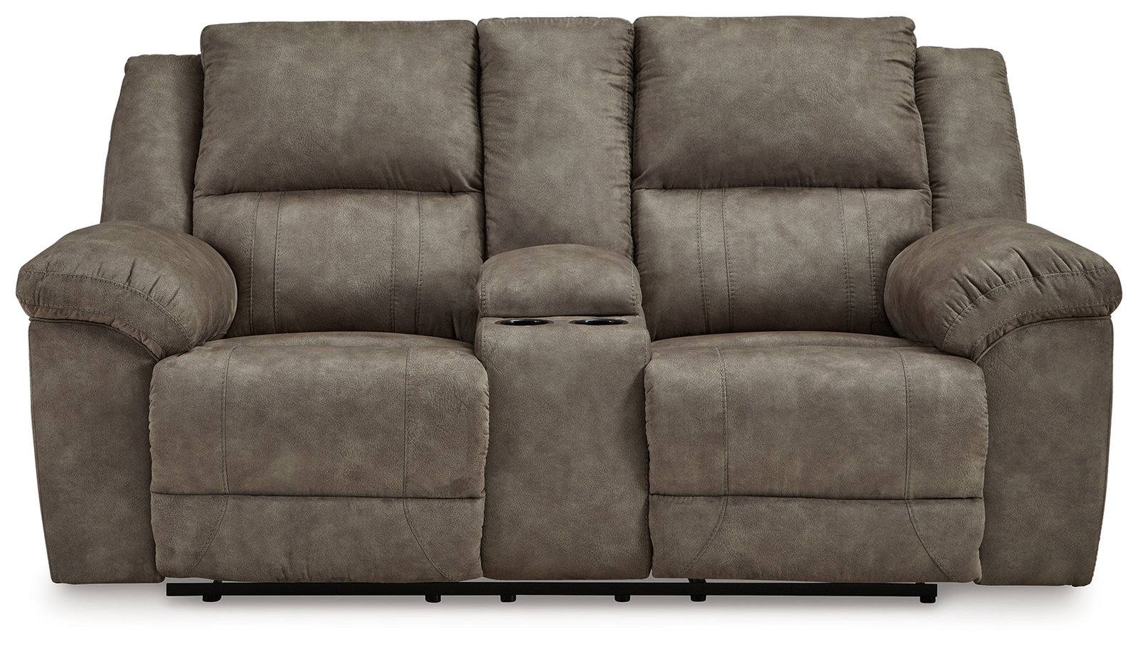 Laresview - Dbl Reclining Loveseat with Console - Fossil - Image 2