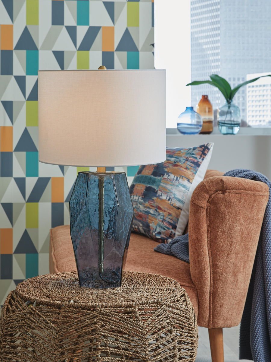 Tallow - Glass Table Lamp - Blue - Image 3
