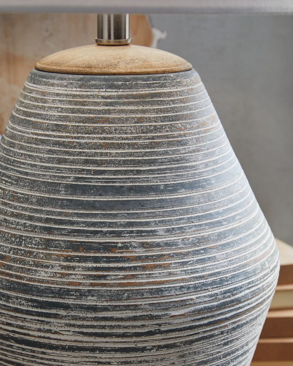 Lawrock - Terracotta Table Lamp - Antique Blue - Image 4
