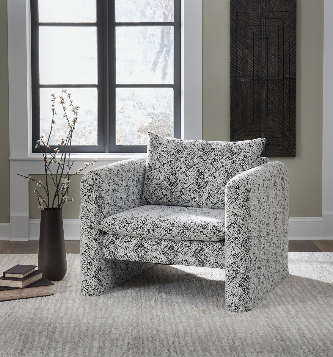 Kenbell - Accent Chair - Black / White - Image 4