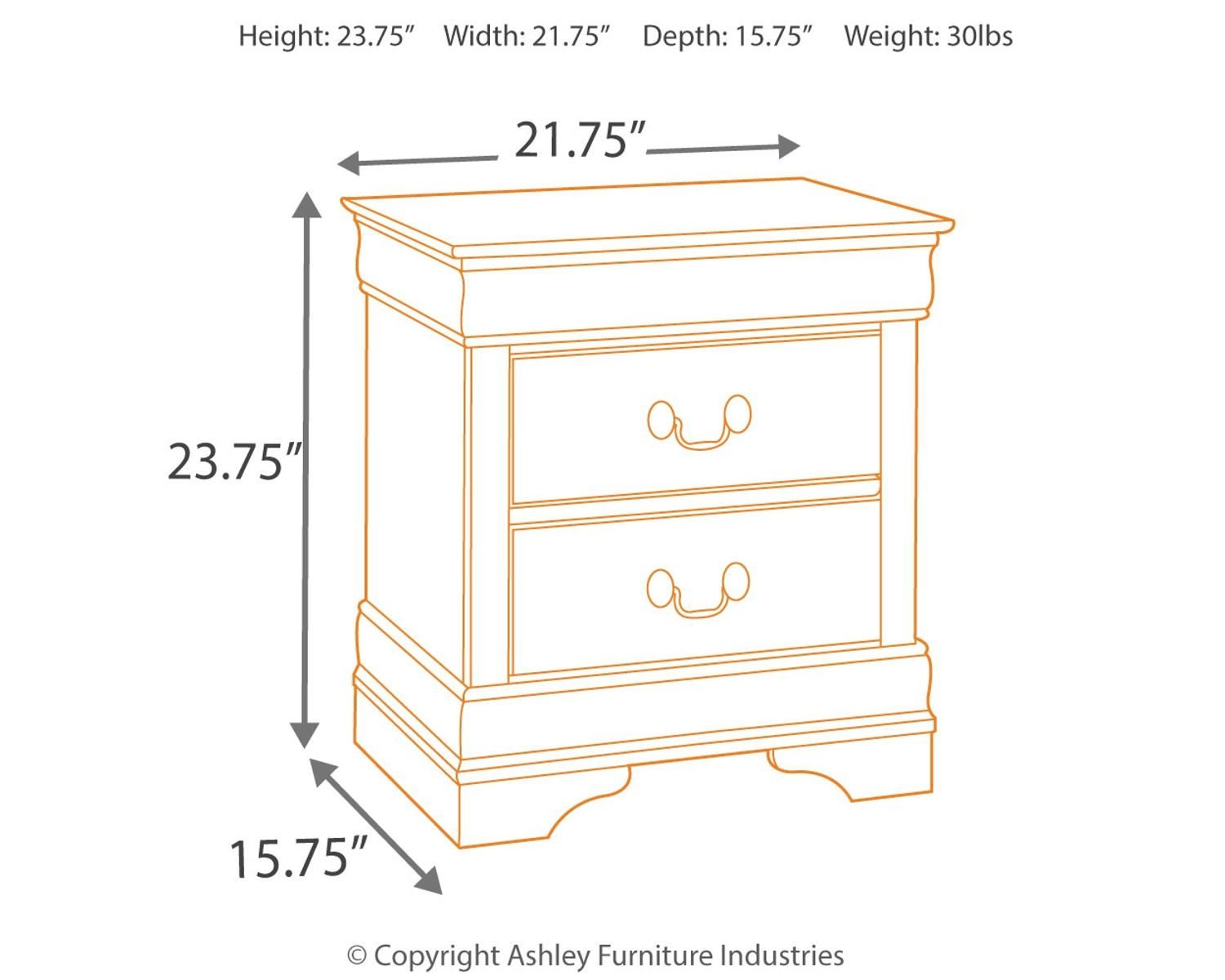 Alisdair - Two Drawer Night Stand - Reddish Brown - Image 4