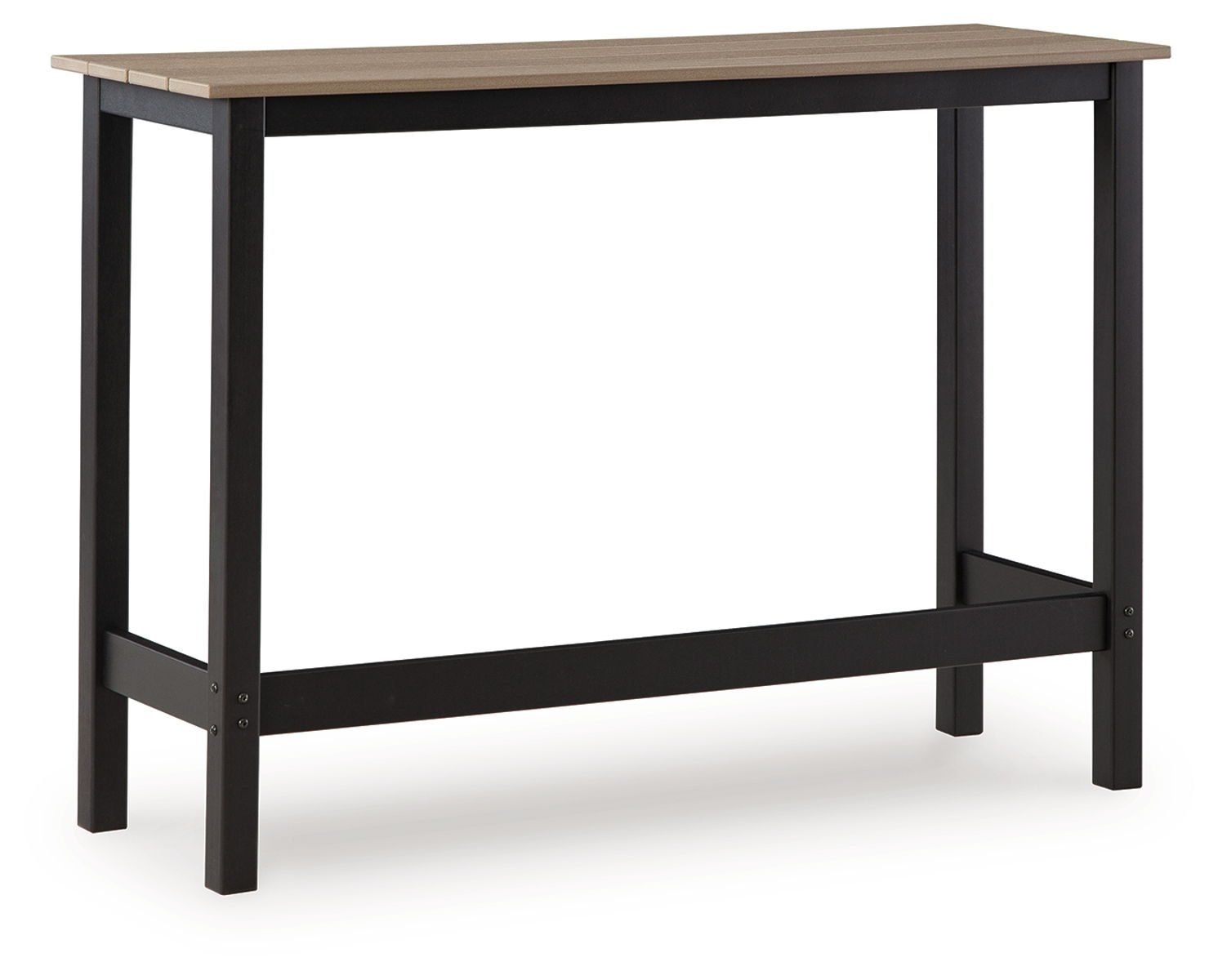 Shoreline Beach - Outdoor Counter Table And 2 Barstools (Set of 3) - Black / Beige - Image 2