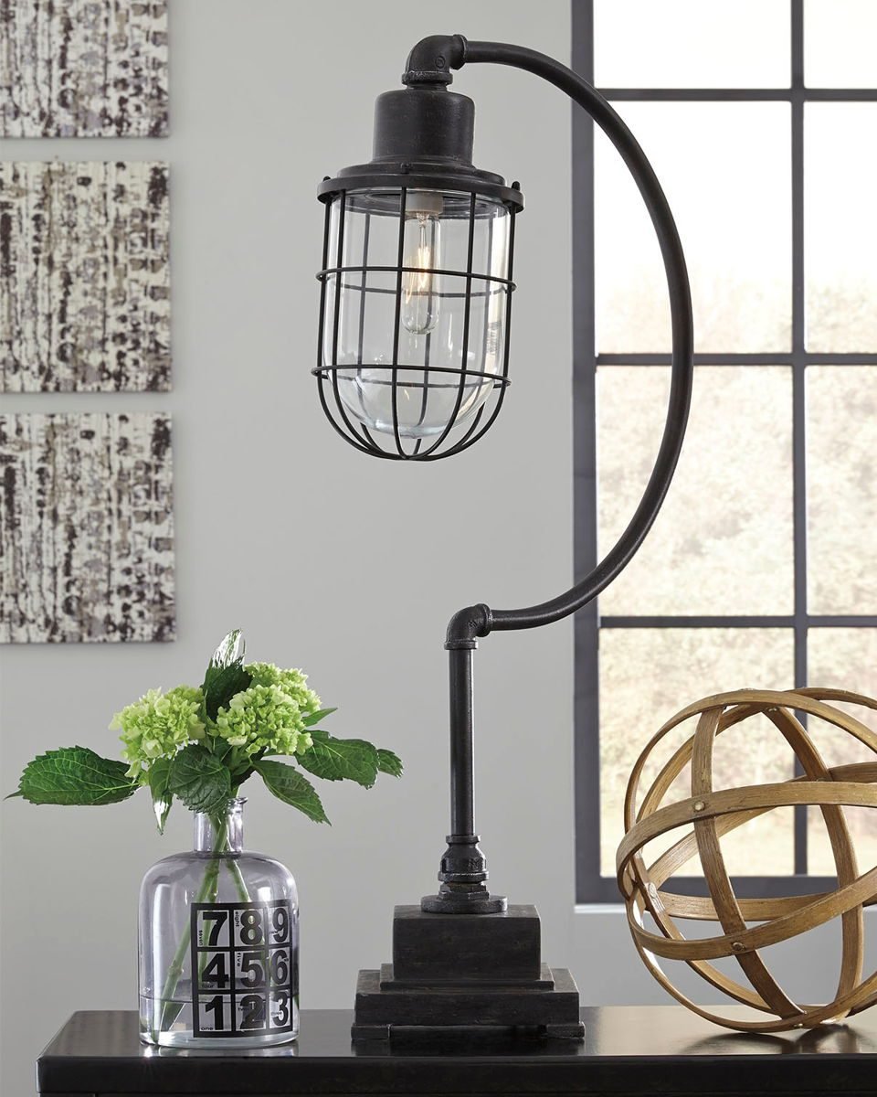 Jae - Metal Desk Lamp - Antique Black - Image 3