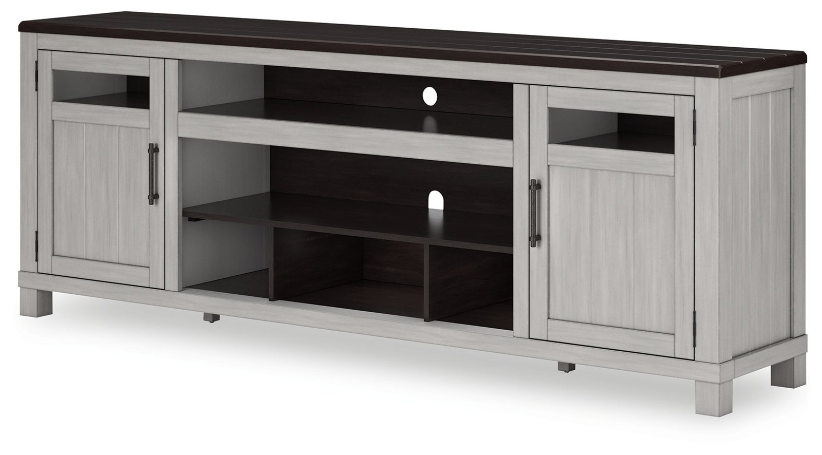 Darborn - XL TV Stand W/Fireplace Option - Gray / Brown - Image 2