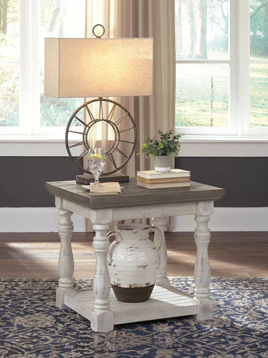 Havalance - Rectangular End Table - Gray / White - Image 3